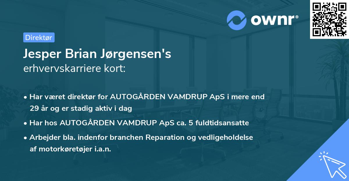 Jesper Brian Jørgensen's erhvervskarriere kort