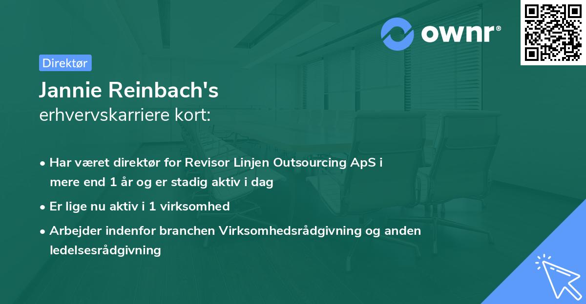 Jannie Reinbach's erhvervskarriere kort