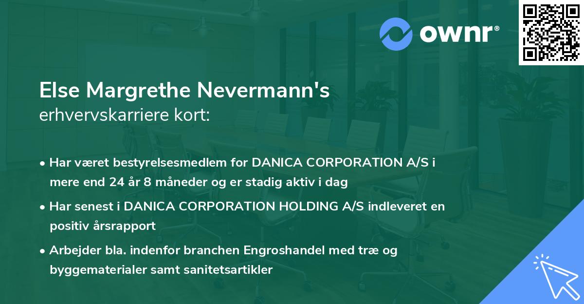 Else Margrethe Nevermann's erhvervskarriere kort