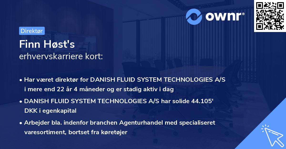 Finn Høst's erhvervskarriere kort