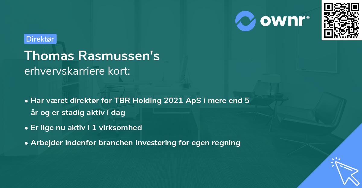 Thomas Rasmussen's erhvervskarriere kort