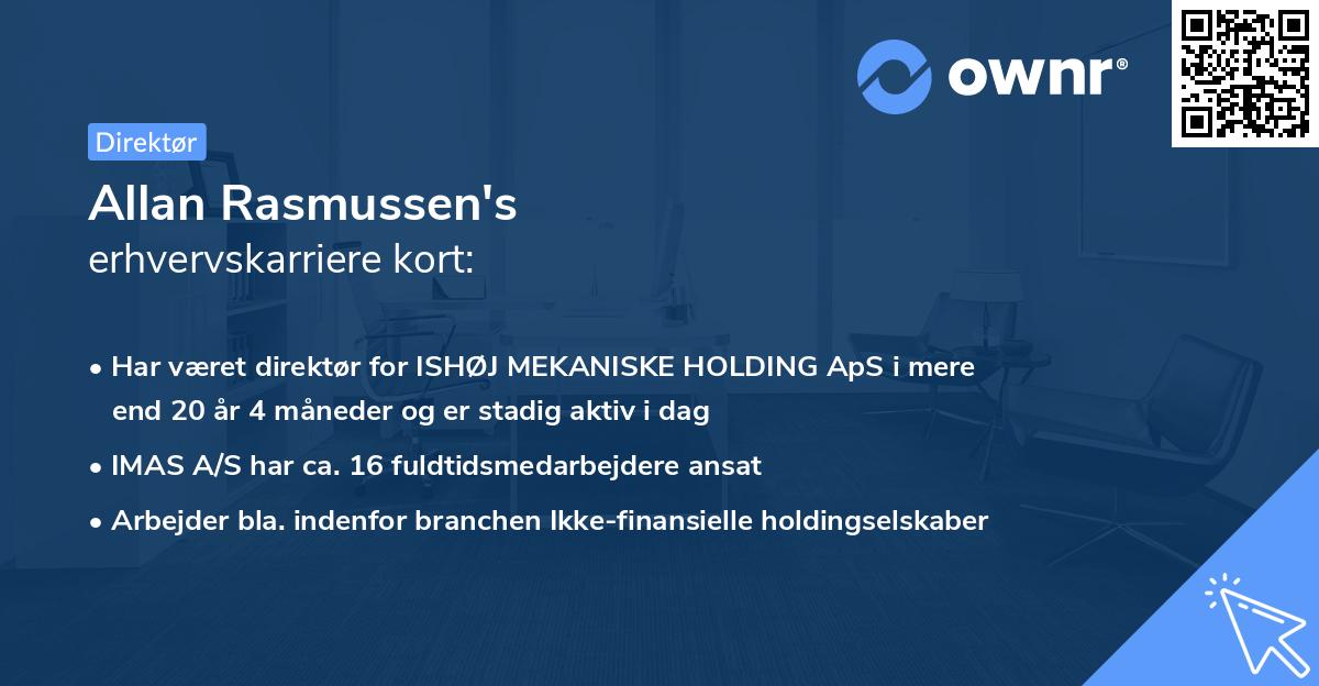 Allan Rasmussen's erhvervskarriere kort