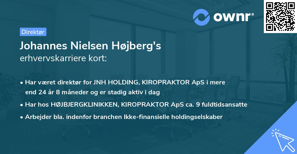 Johannes Nielsen Højberg's erhvervskarriere kort