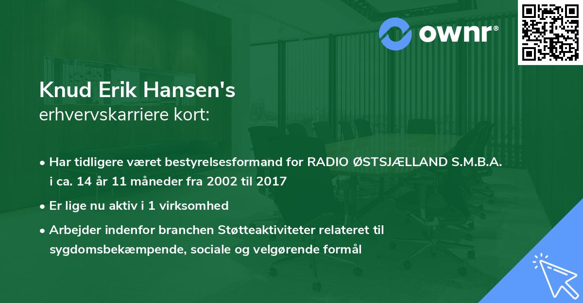 Knud Erik Hansen's erhvervskarriere kort