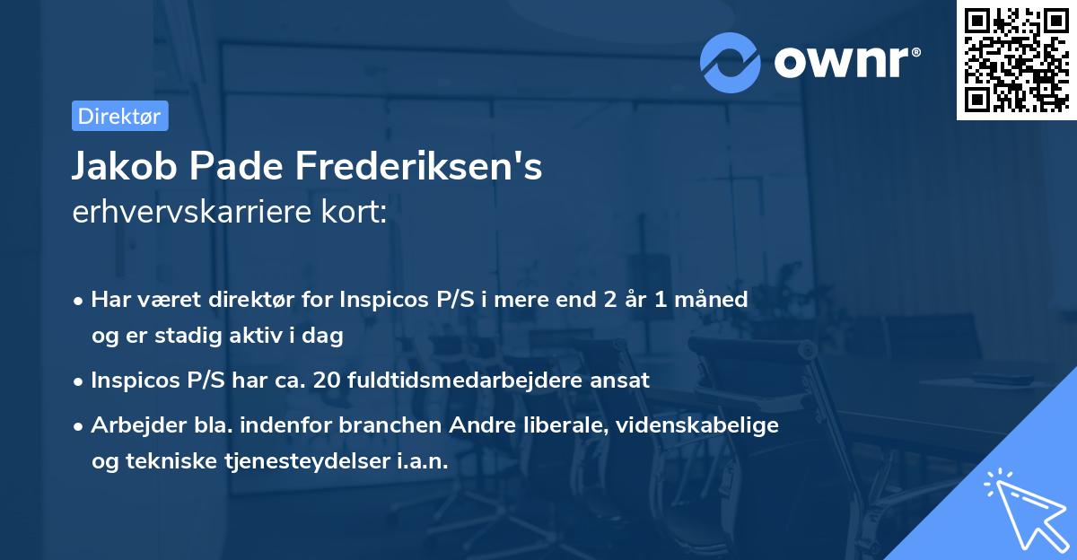 Jakob Pade Frederiksen's erhvervskarriere kort