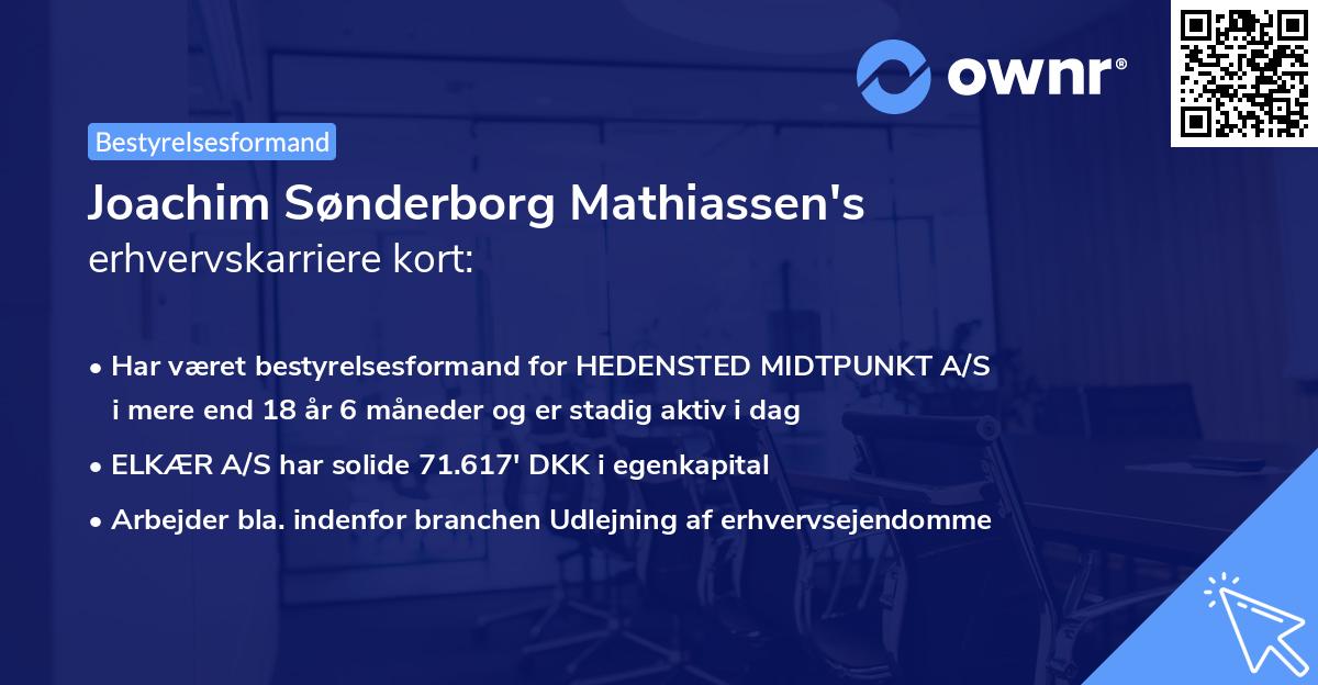 Joachim Sønderborg Mathiassen's erhvervskarriere kort
