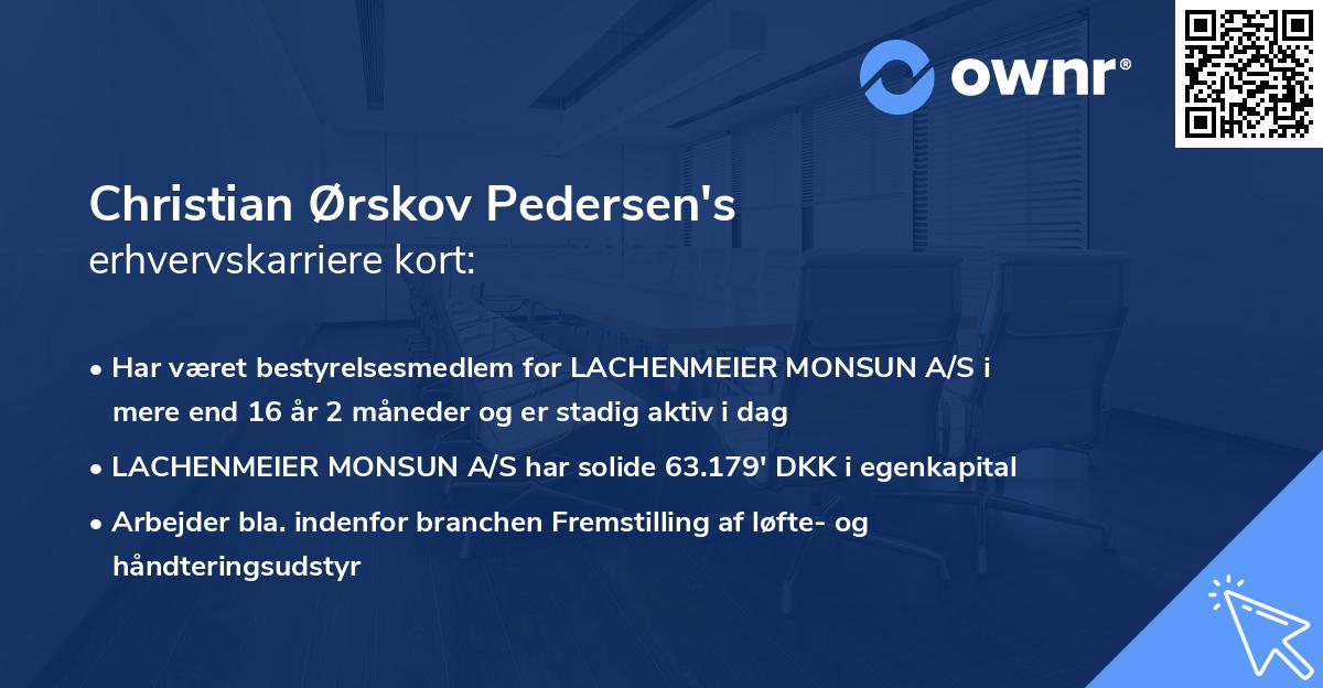 Christian Ørskov Pedersen's erhvervskarriere kort