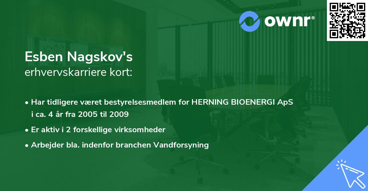 Esben Nagskov's erhvervskarriere kort