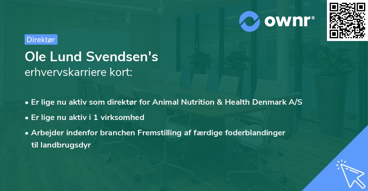 Ole Lund Svendsen's erhvervskarriere kort