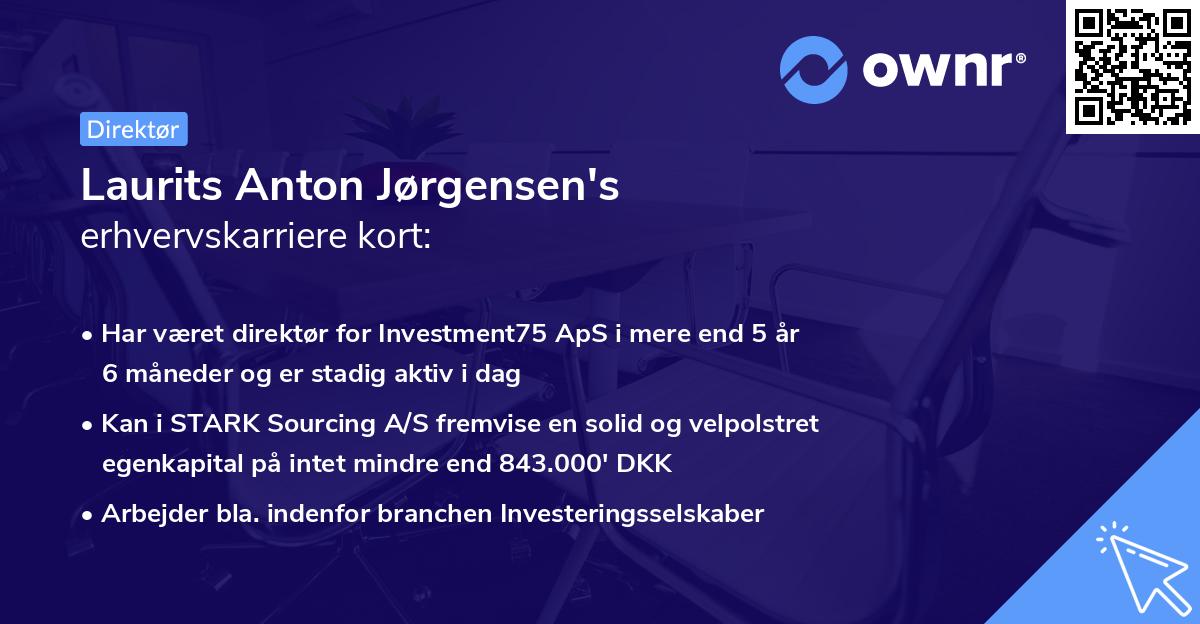 Laurits Anton Jørgensen's erhvervskarriere kort