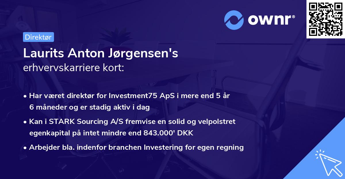 Laurits Anton Jørgensen's erhvervskarriere kort