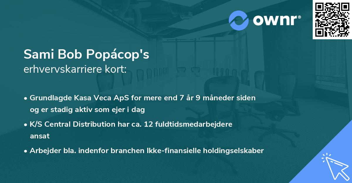 Sami Bob Popácop's erhvervskarriere kort