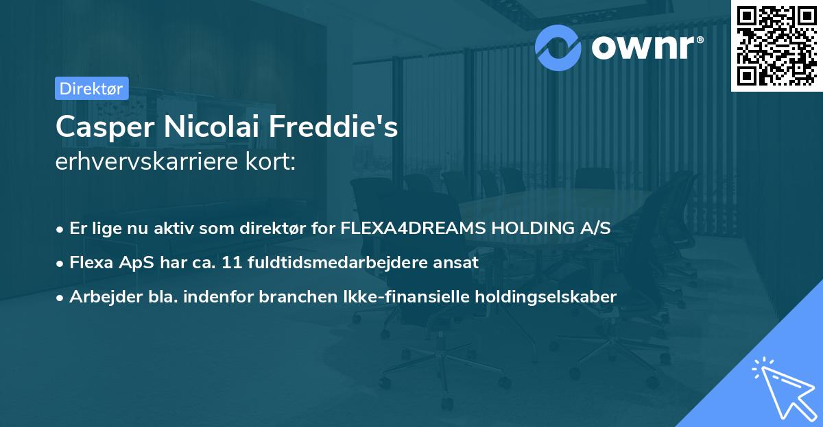 Casper Nicolai Freddie's erhvervskarriere kort