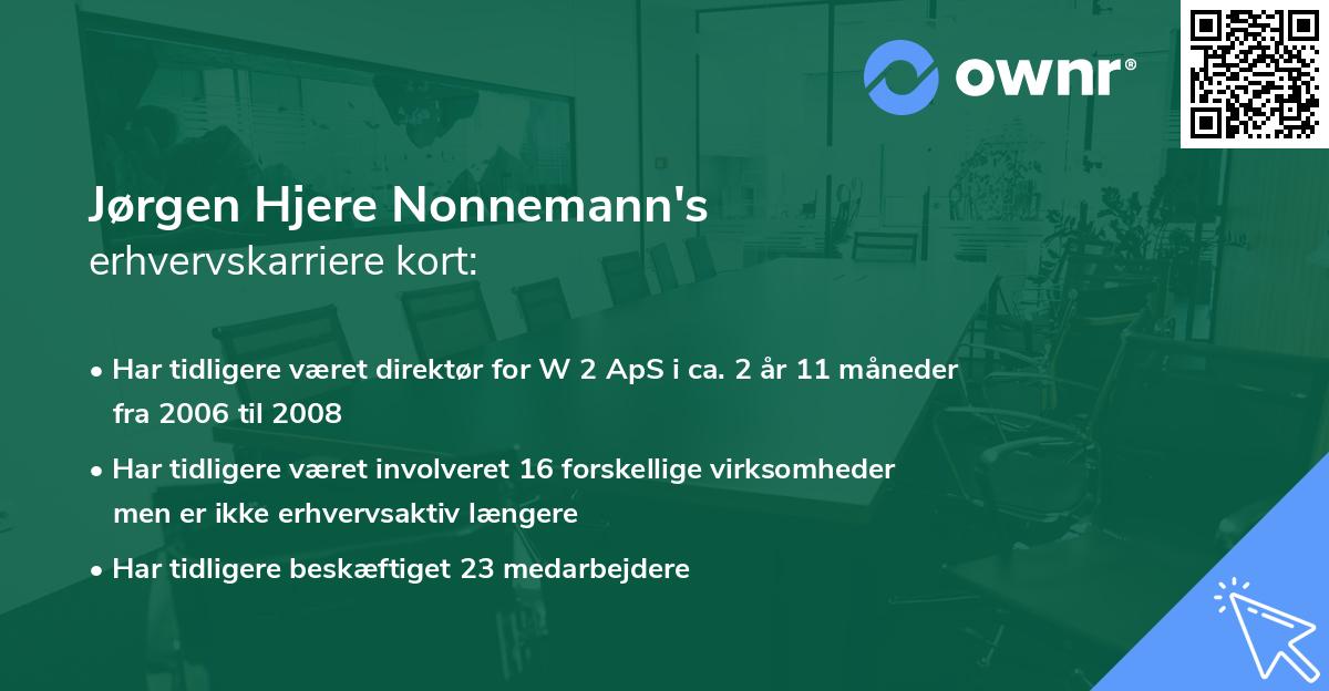 Jørgen Hjere Nonnemann's erhvervskarriere kort