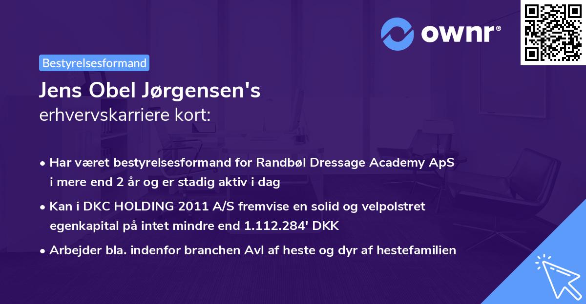 Jens Obel Jørgensen's erhvervskarriere kort
