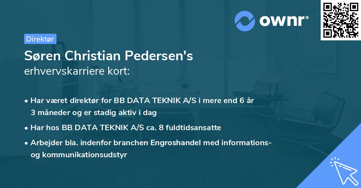 Søren Christian Pedersen's erhvervskarriere kort