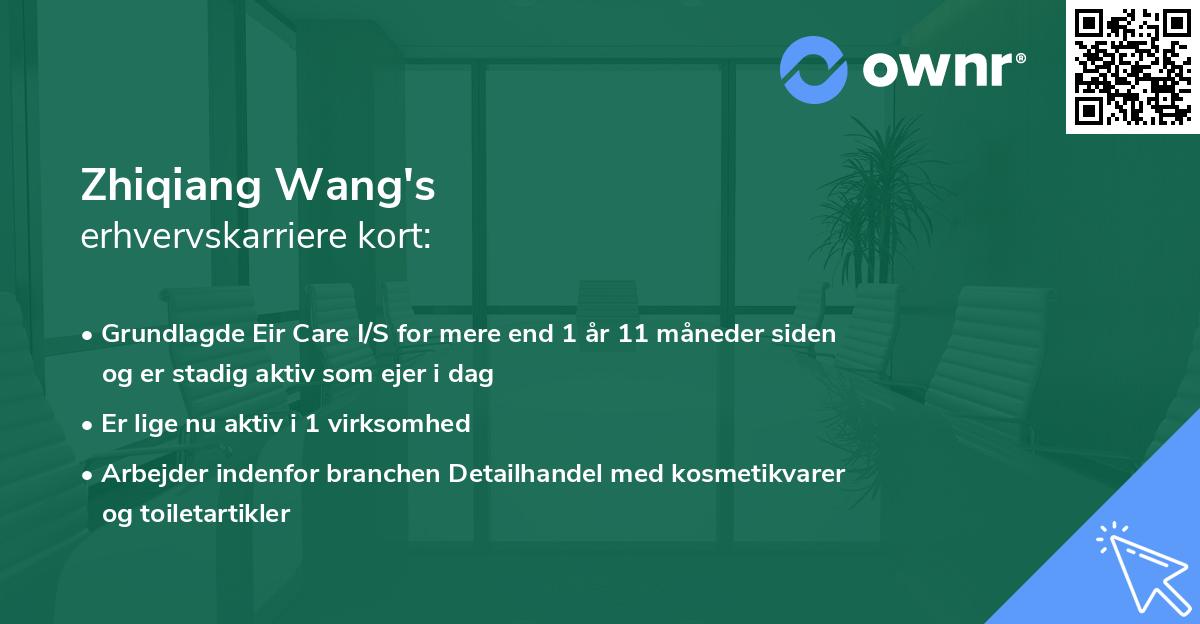 Zhiqiang Wang's erhvervskarriere kort