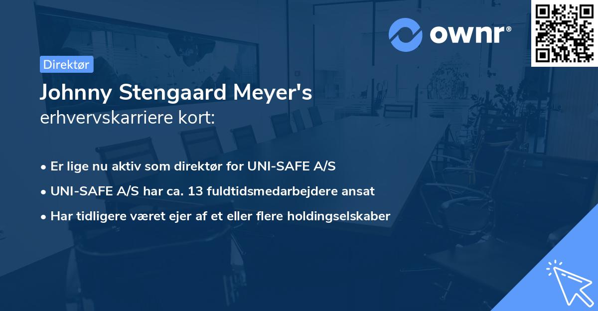 Johnny Stengaard Meyer's erhvervskarriere kort