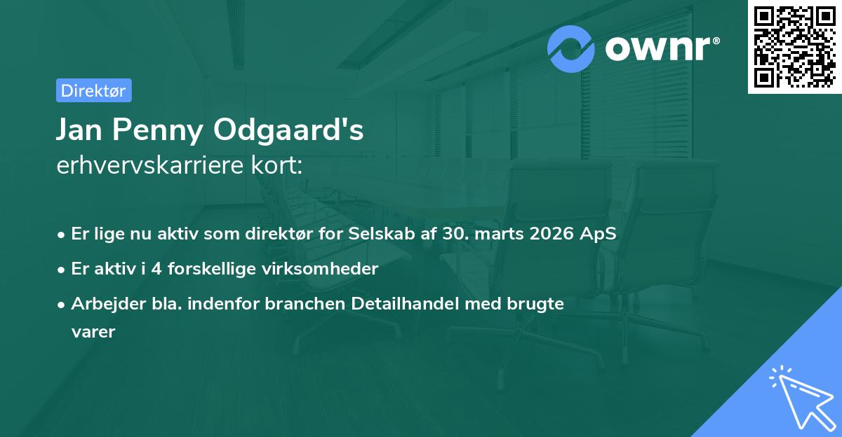 Jan Penny Odgaard's erhvervskarriere kort