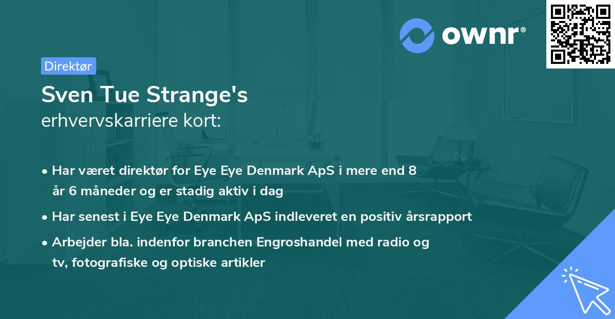 Sven Tue Strange's erhvervskarriere kort