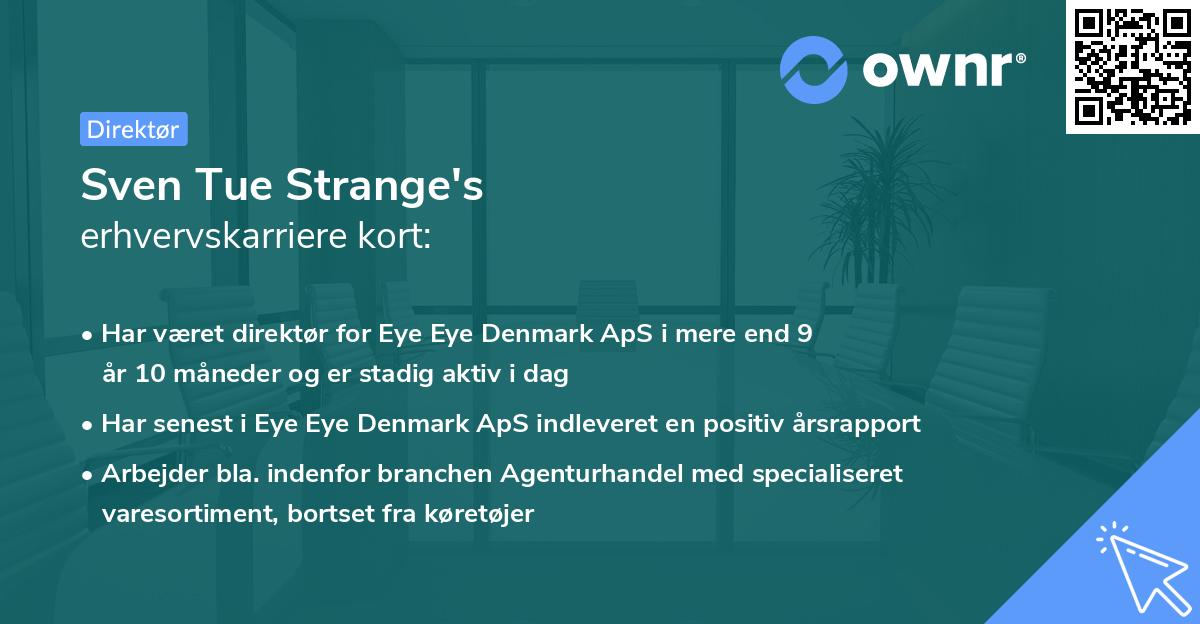 Sven Tue Strange's erhvervskarriere kort