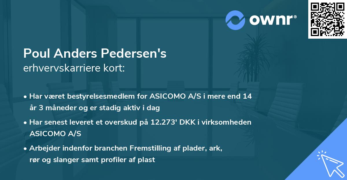 Poul Anders Pedersen's erhvervskarriere kort