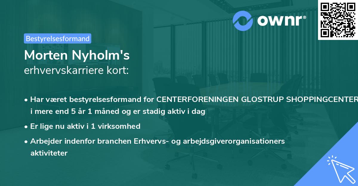 Morten Nyholm's erhvervskarriere kort