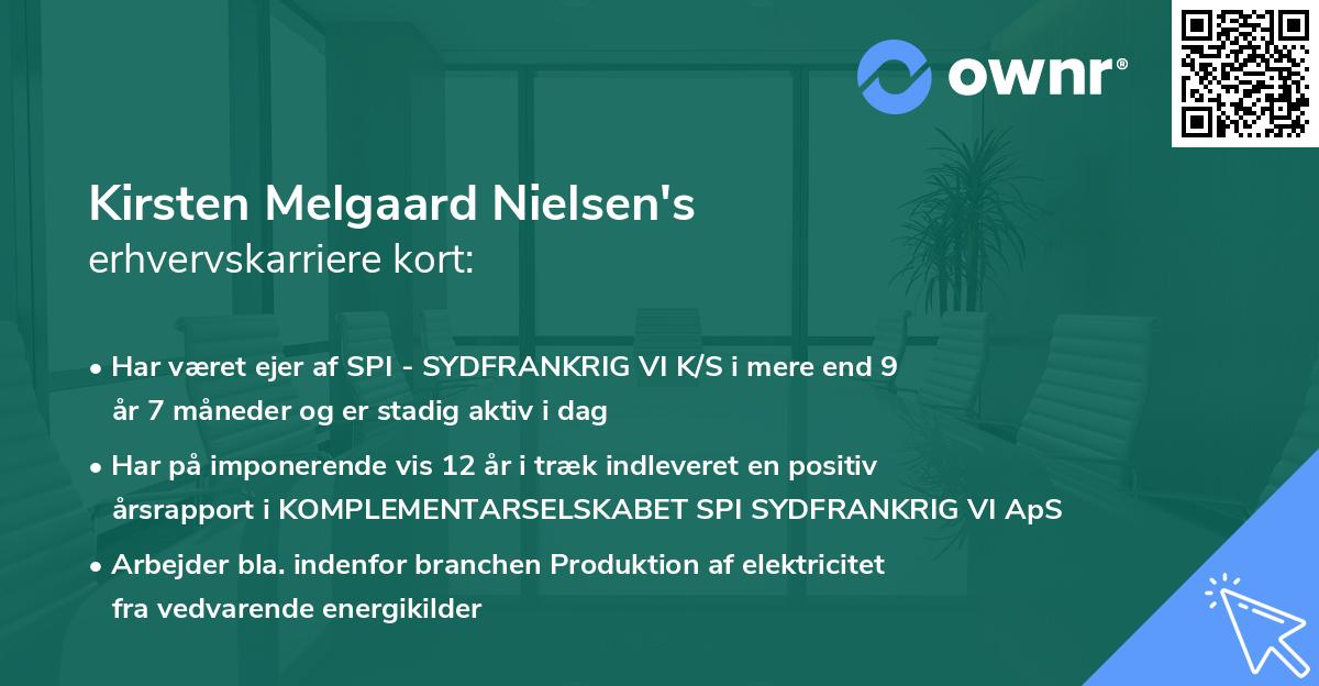 Kirsten Melgaard Nielsen's erhvervskarriere kort