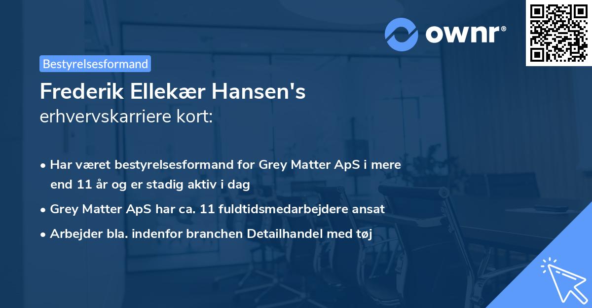 Frederik Ellekær Hansen's erhvervskarriere kort