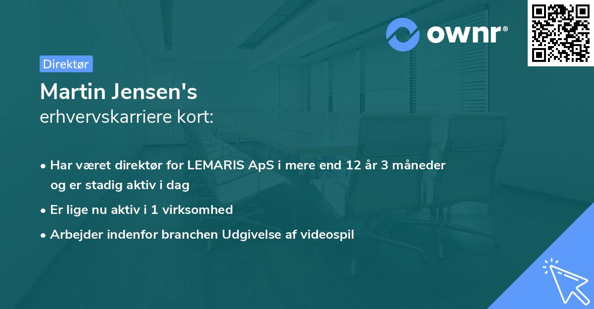 Martin Jensen's erhvervskarriere kort