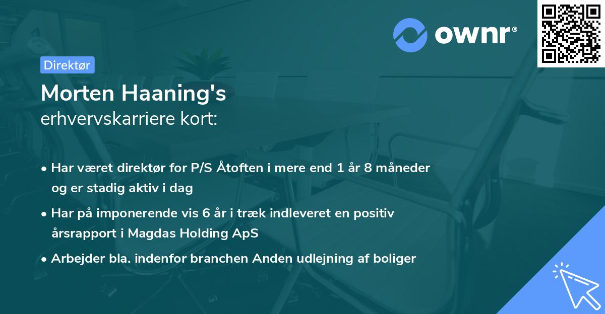 Morten Haaning's erhvervskarriere kort