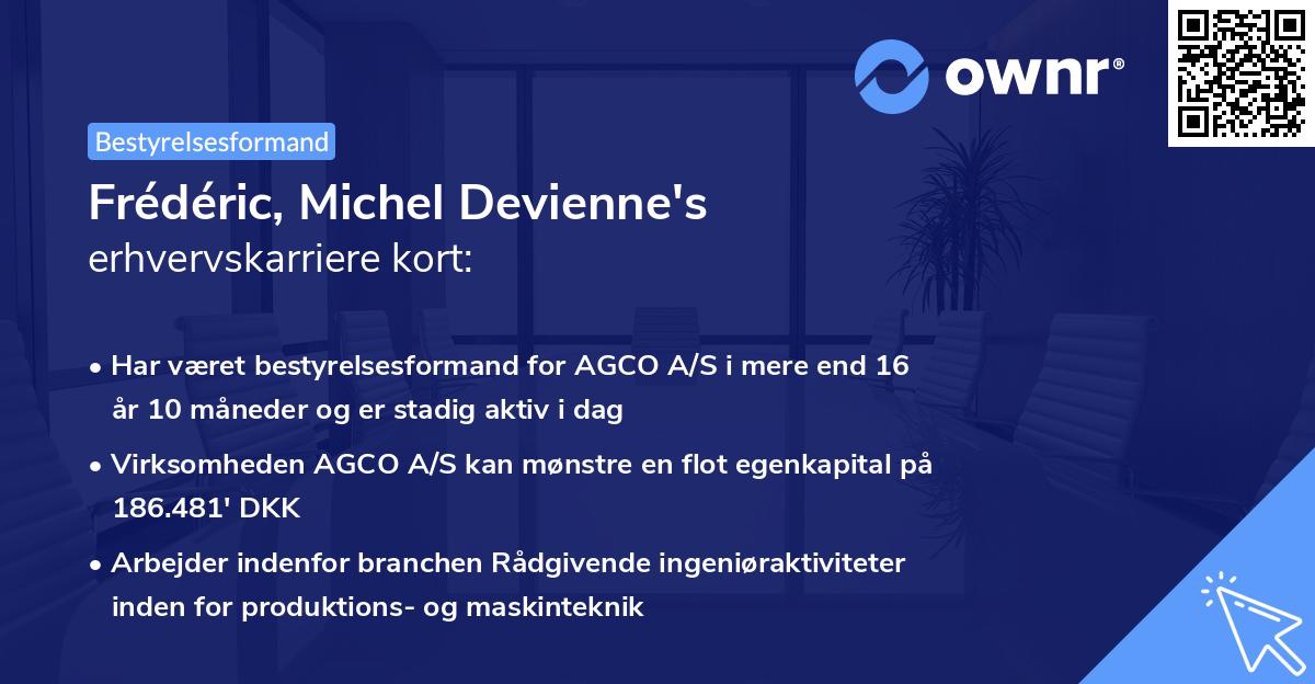 Frédéric, Michel Devienne's erhvervskarriere kort
