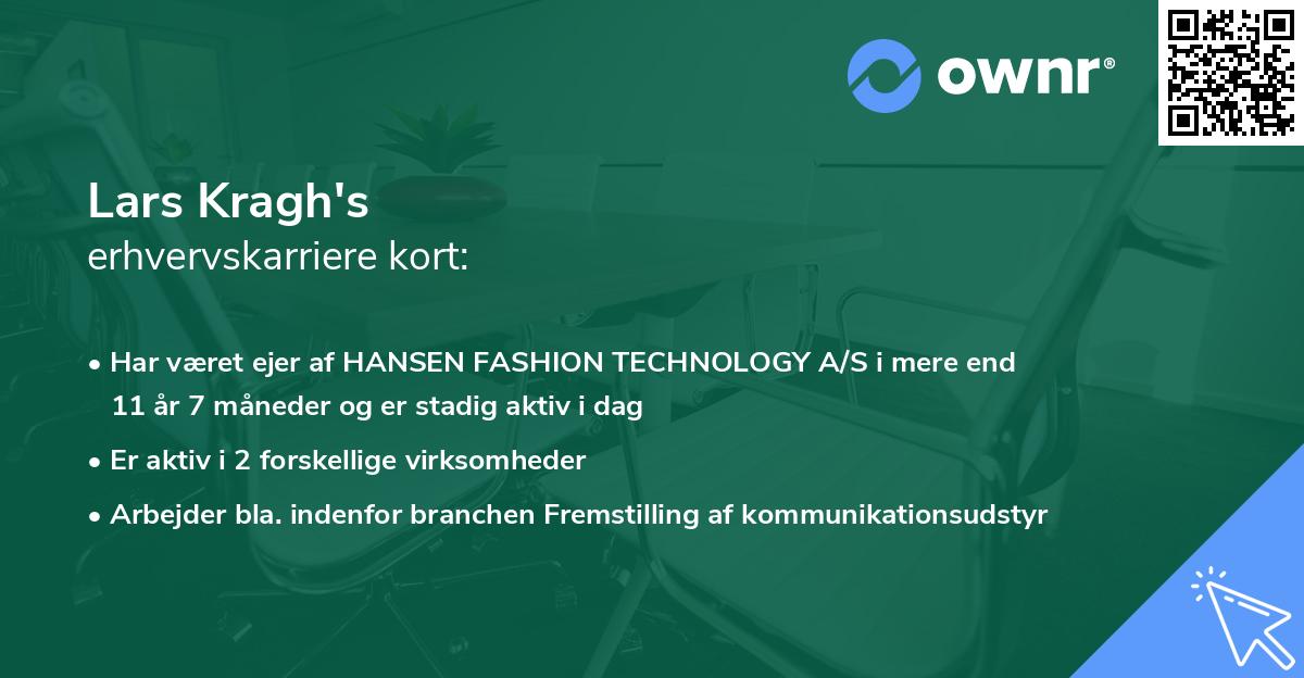 Lars Kragh's erhvervskarriere kort