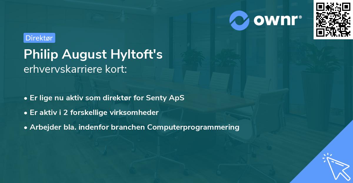 Philip August Hyltoft's erhvervskarriere kort