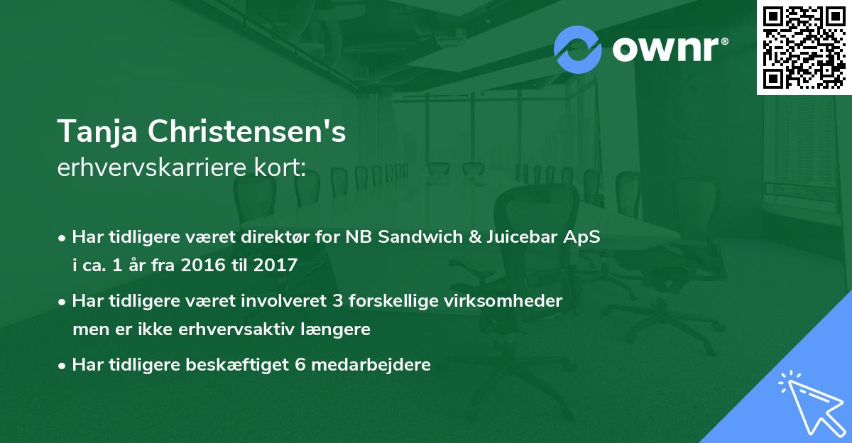 Tanja Christensen's erhvervskarriere kort