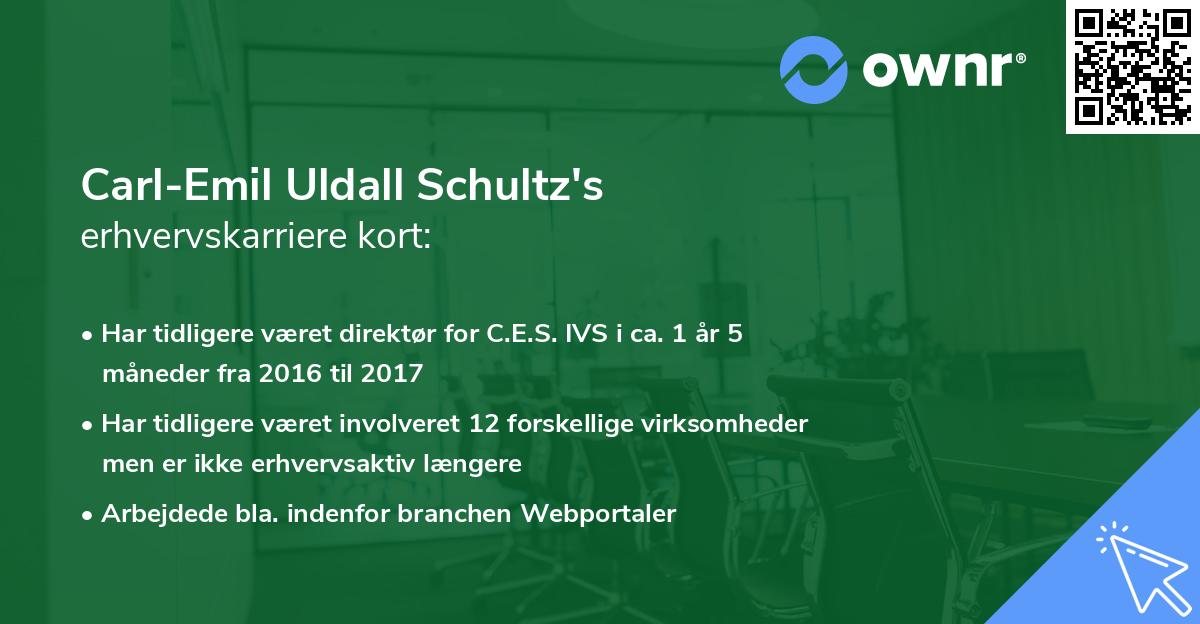 Carl-Emil Uldall Schultz's erhvervskarriere kort