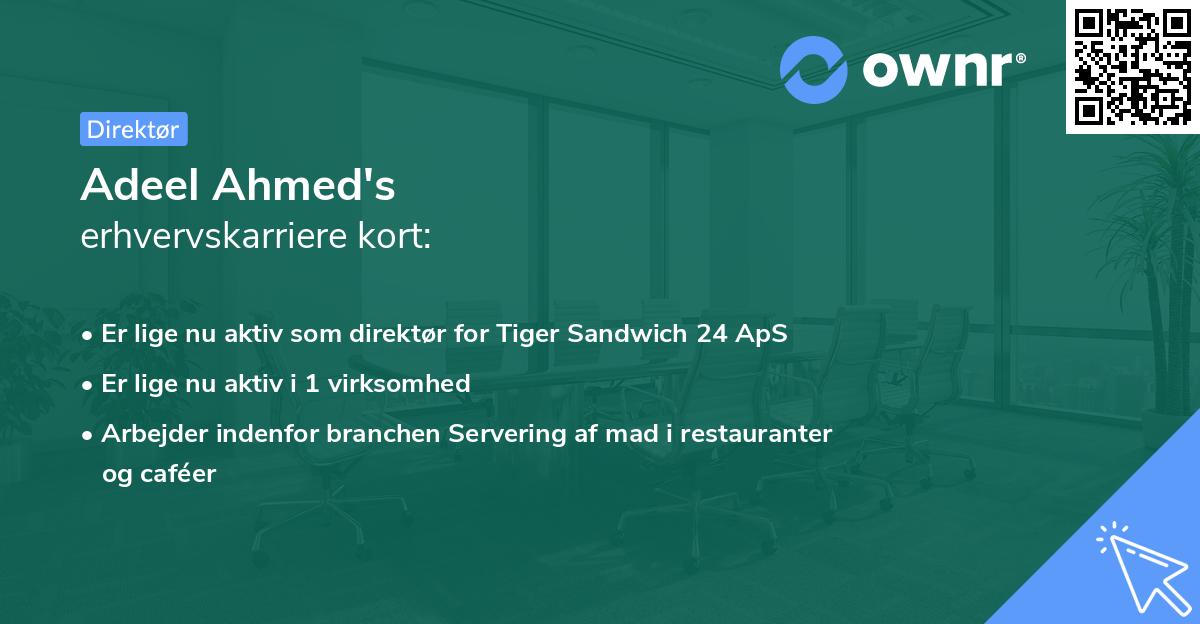 Adeel Ahmed's erhvervskarriere kort
