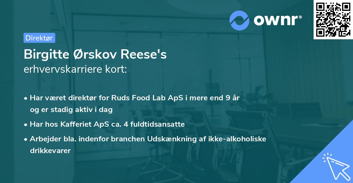 Birgitte Ørskov Reese's erhvervskarriere kort
