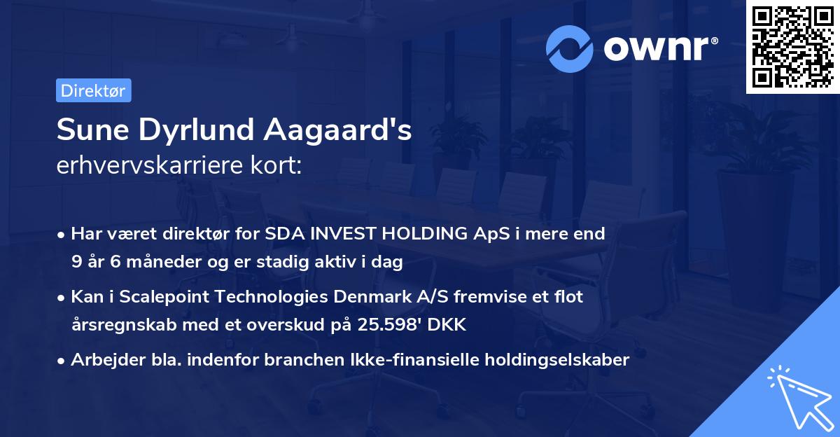 Sune Dyrlund Aagaard's erhvervskarriere kort