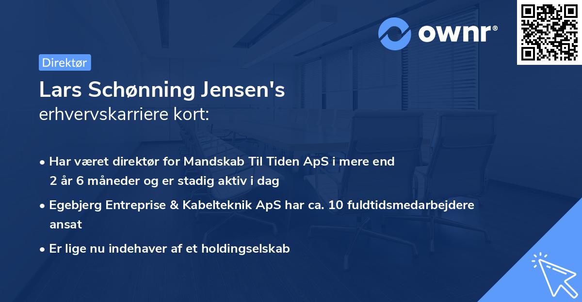 Lars Schønning Jensen's erhvervskarriere kort