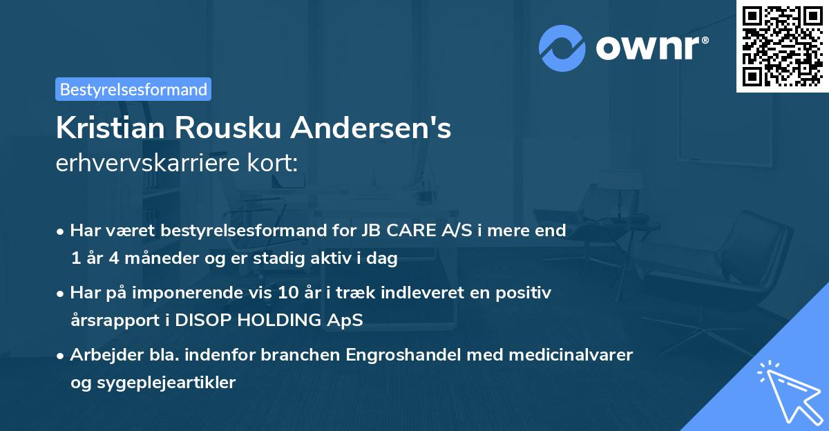 Kristian Rousku Andersen's erhvervskarriere kort