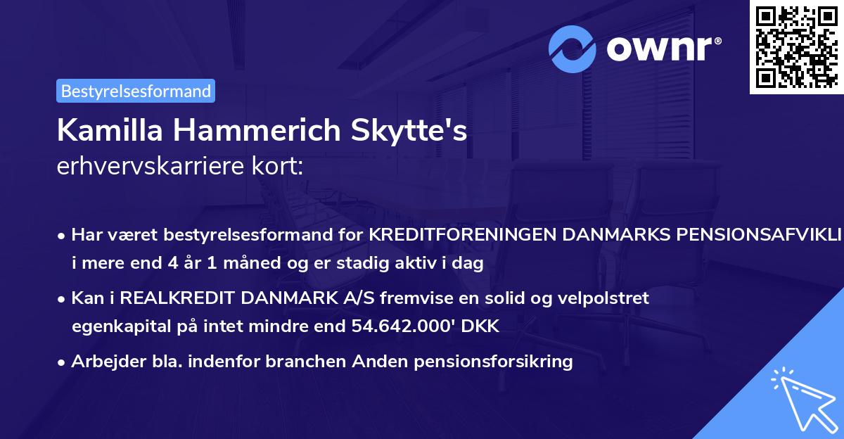 Kamilla Hammerich Skytte's erhvervskarriere kort