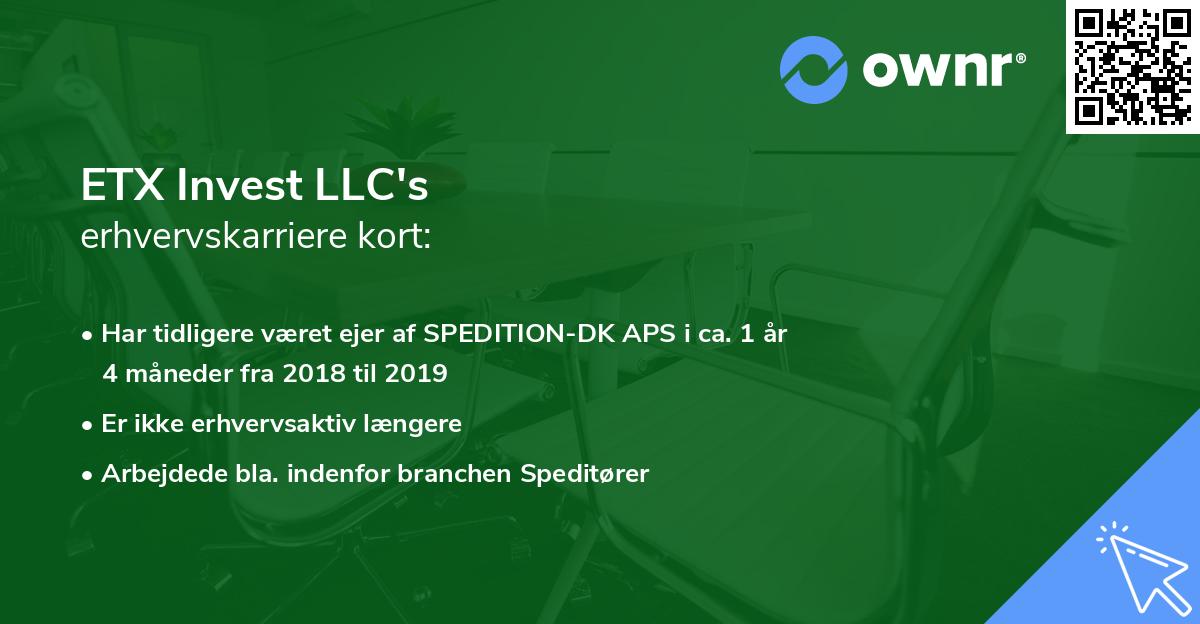ETX Invest LLC's erhvervskarriere kort