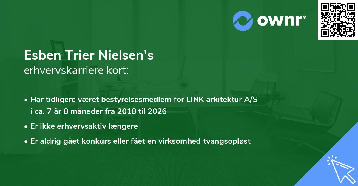 Esben Trier Nielsen's erhvervskarriere kort