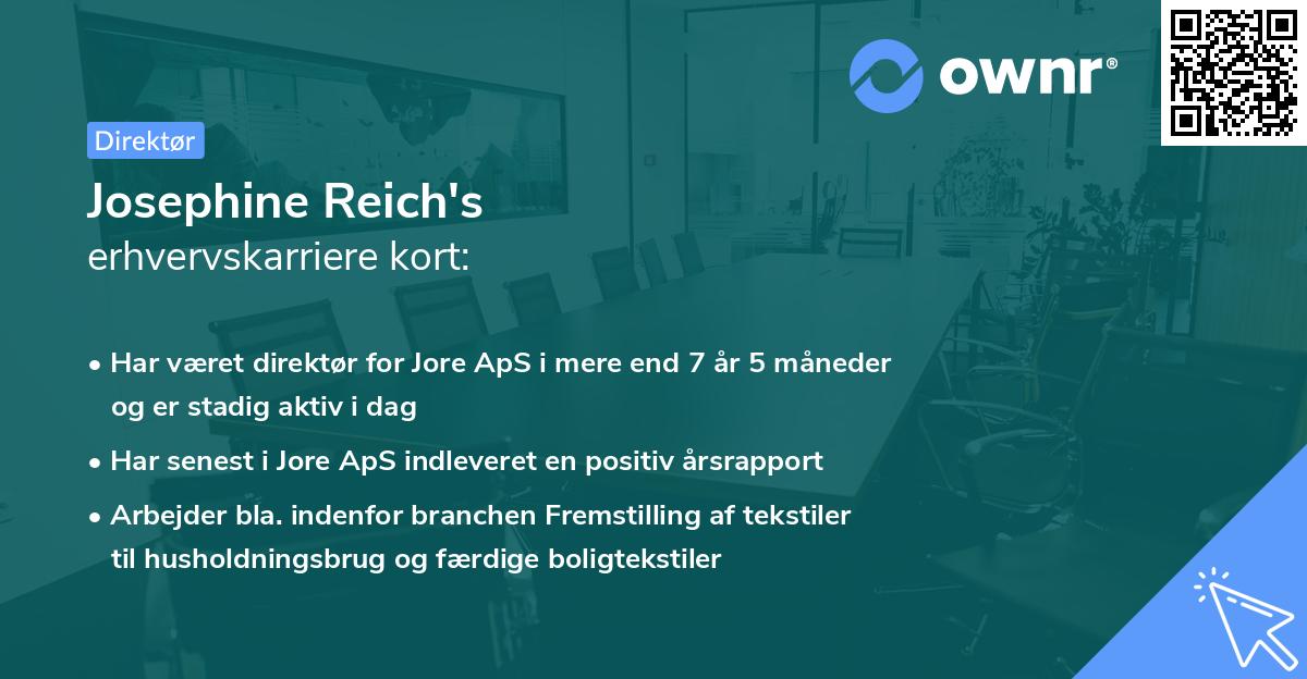 Josephine Reich's erhvervskarriere kort