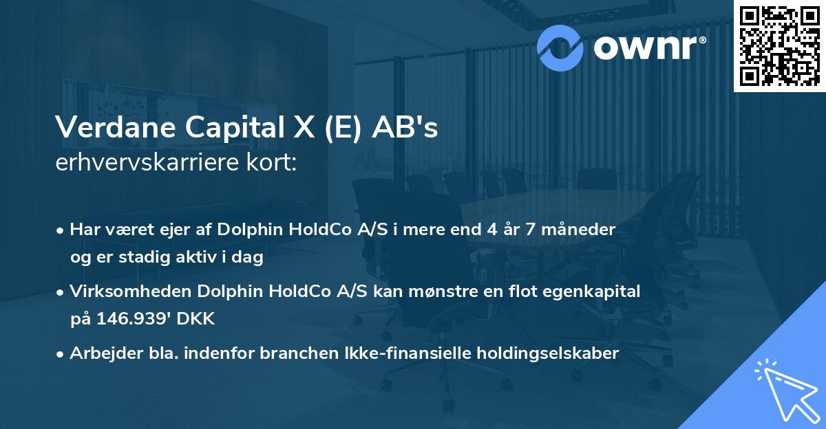 Verdane Capital X (E) AB's erhvervskarriere kort