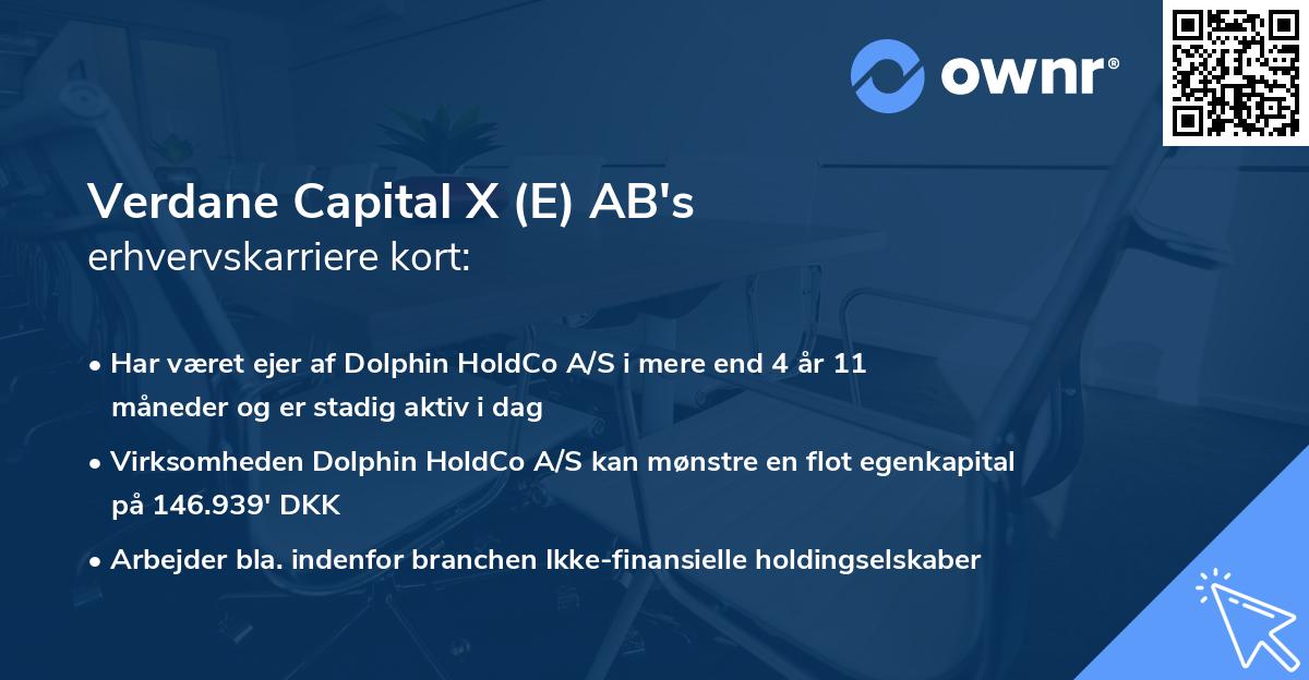 Verdane Capital X (E) AB's erhvervskarriere kort