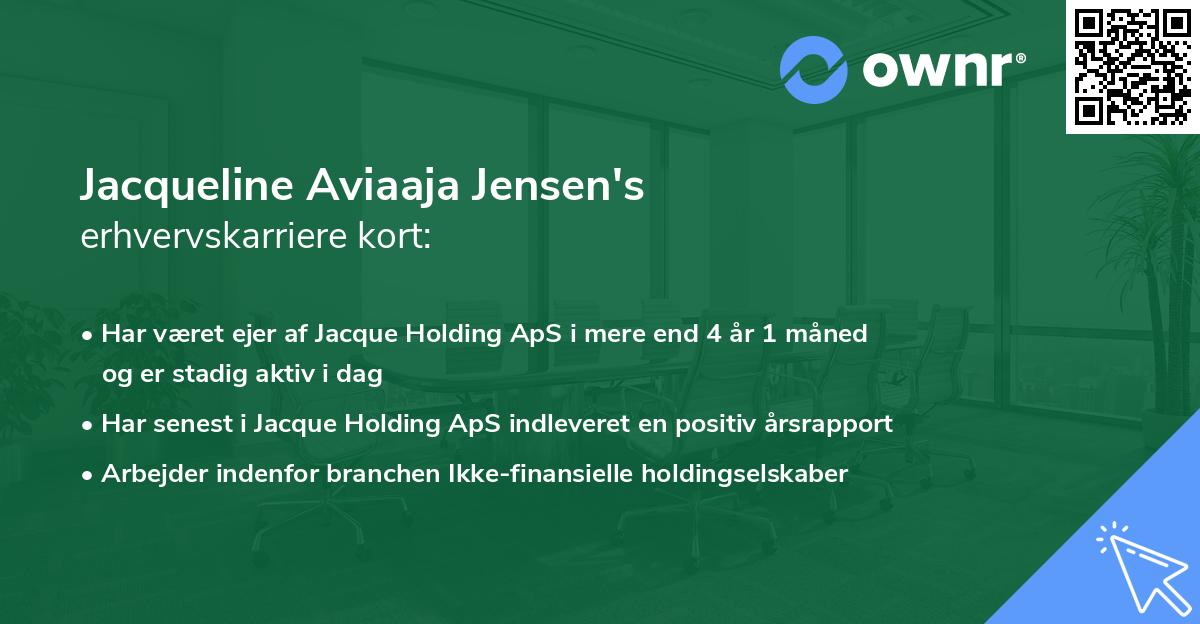 Jacqueline Aviaaja Jensen's erhvervskarriere kort