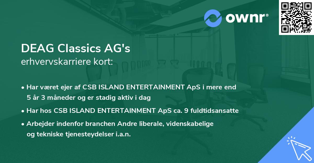 DEAG Classics AG's erhvervskarriere kort