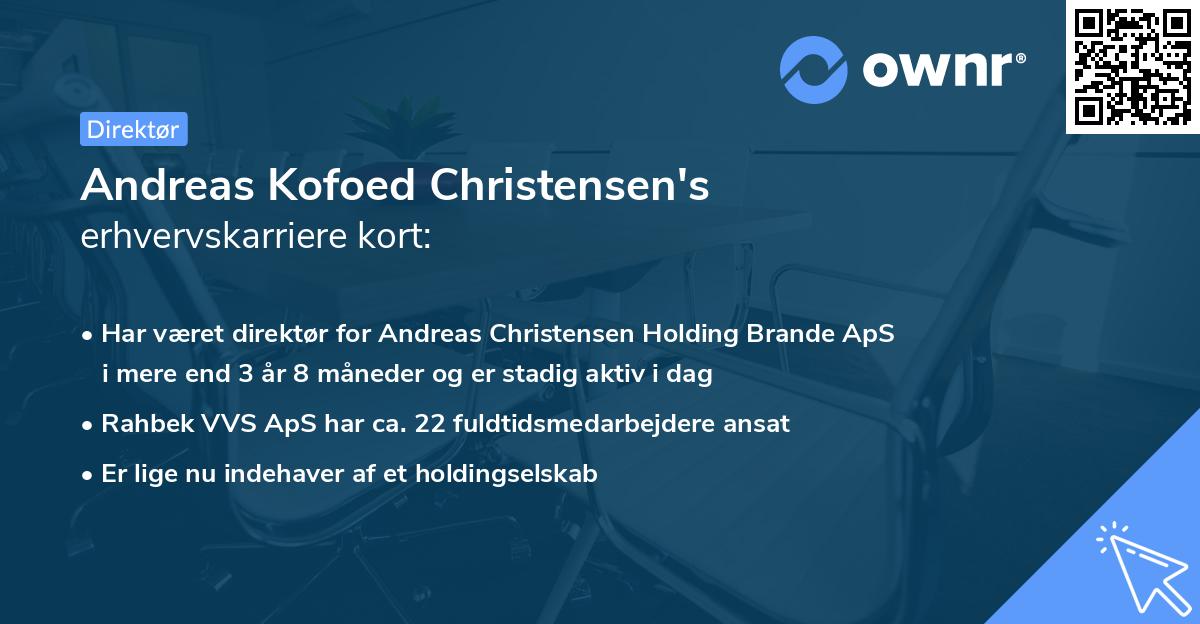 Andreas Kofoed Christensen's erhvervskarriere kort